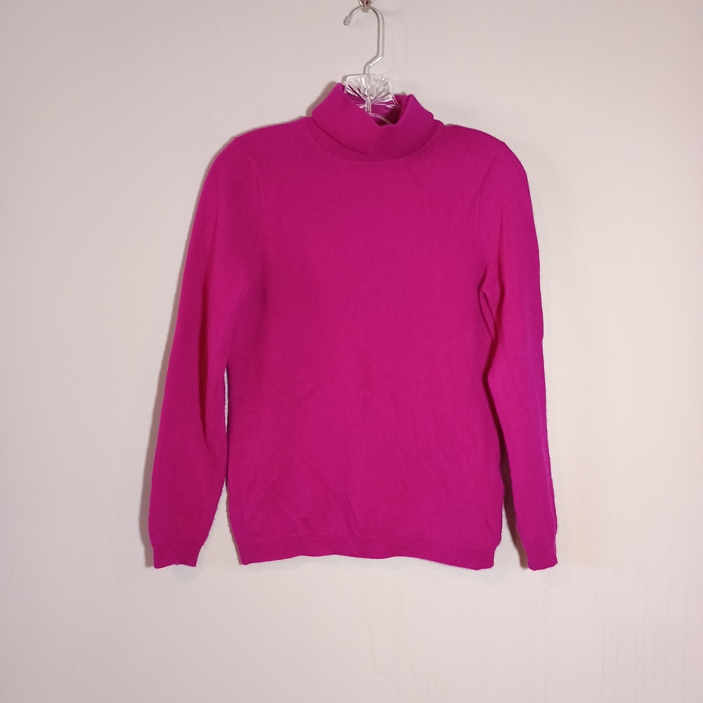 Charter club luxury cashmere sweater Women's Fuchsia Turtleneck Size M
